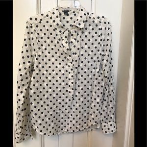 Black and white polka dotted blouse